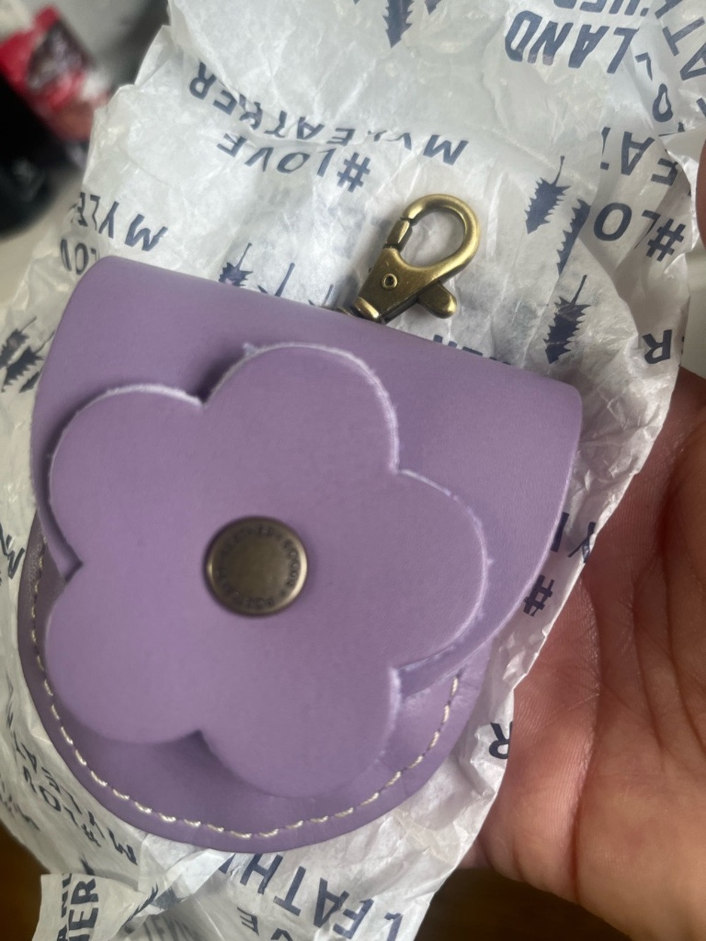 Lavender petunia Keychain Pouch Littles with Clip - PLG